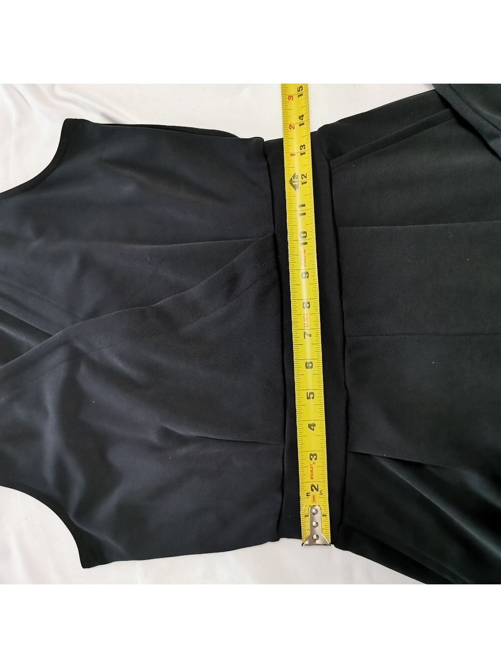 RW&CO Faux Wrap Tapered Leg Jumpsuit Black Small Petite (SP) - Picture 7 of 11